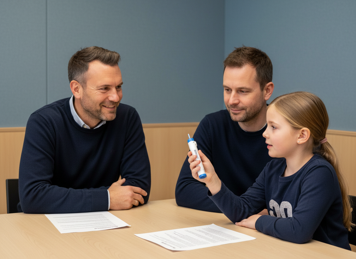 Moderator interviewing participant