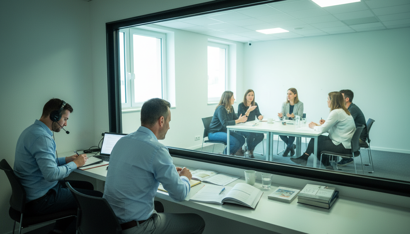 Researcher managing fieldwork logistics on a laptop